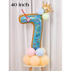 달콤한 도넛 아이스크림 케이크 호일 풍선 사랑 헬륨 베이비 샤워 생일 파티 장식 어린이 장난감 디지털 그림 Globo, 기타, 40inch- 7-set