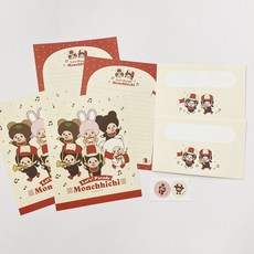 몬치치 퍼레이드 편지지 세트, 1개, 레드