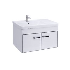 簡約白色懸掛式浴室櫃，大容量收納，防水防潮，易安裝，提升衛浴空間質感, 白色, 1個