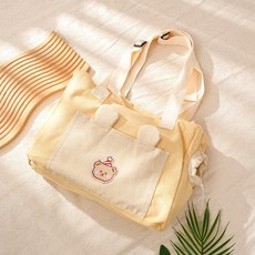 高顏值外出便攜貓包輕便款大容量可愛露頭斜挎包幼貓幼犬小手提袋, 1個, 黃色