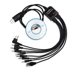 TYT Kenwood Motorola Yaesu 라디오 용 CD Baofeng 워키 UV5R UV82가 포함 된 8 in 1 다기능 USB 프로그래, 01 8 in 1