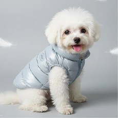 융풍 강아지 옷 강아지 패딩 조끼 소형견 중형견 반려견 의류 애견 겨울 옷 아우터, 1개, 연파란색