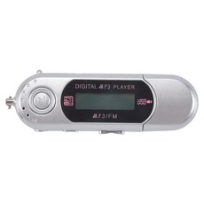 미니 MP3 플레이어 USB 2.0 작은 플래시 드라이브 다중 언어 LCD 음악 플레이어 3.5mm 오디오 잭 자동 종료, 은