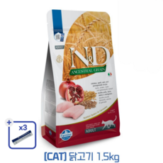 파미나 N&D 엔세스트럴 CAT 닭고기&석류 1.5kg + 닥터얼라이브 유산균 3포, 1개, 식욕 회복