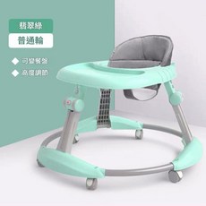 多功能手推嬰兒學步車 附餐盤 高度可調, 綠色 普通輪 餐盤款, 1個