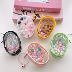 미니 pvc 투명 파우치 키링 인형 보관 케이스 가방 10cm