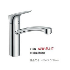 HANSGROHE 漢斯格雅 71832 000 單槍龍頭 低身款 矮款, 1個