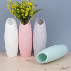 플라스틱 화병 꽃병 타원형 실내 소품 깨지지않는 사무실 예쁜 모던, 그레이