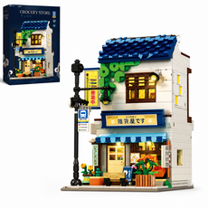 일본풍 일본식 잡화점 조립 블록 세트 MOC 1272피스 일본 거리 미니어처 감성 인테리어 소품 집 꾸미기 성인 취미 레고 호환 선물, 1개