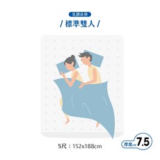 安眠曲 Lullaby 斯里蘭卡乳膠床墊 7.5公分厚 標準雙人 5尺 152x188公分 防蟎 溫柔支撐呵護脊椎