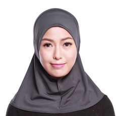 여성 미니 히잡 스카프 단색 무슬림 면화 머리 스카프 이슬람 목 커버