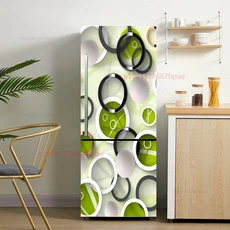 만화 동물 플라밍고 인쇄 열 대 냉장고 문 커버 벽화 3D 현실적인 공작 주방 벽지 홈 장식 스티커, 60x180cm, 01 EBX-011