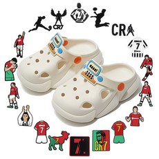 SimHm Cristiano Ronaldo 크리스티아누 호날두 슬리퍼 파츠 축구 운동 슬리퍼 장식 세트