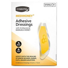 Comvita Medihoney Dressings 4.5cm x 7.5cm 8 Pack, 1병