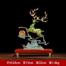 純銅鹿擺件景觀雕塑銅, 1件, 一路高升棕咖色:如圖所示