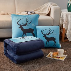 겨울용 기모 안감 두꺼운 크리스탈 벨벳 베개 겸 이불 2-in-1 침실 및 차량용 쿠션, 40*40cm를 펼치면 100*150 ±3cm, 북유럽 스타일의 두꺼운 크리스탈 벨벳