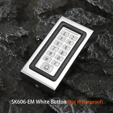 쿠쿠스토어 IP7 방수 RFID 금속 키패드 리더 1500 사자 상업/Indu 백라이트가 있는 125KHz EM 카드 도어 액, 02 SK0-EM-White