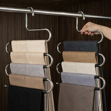 리프하임 공간절약 미끄럼방지 바지걸이, 2개, 실버