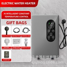 급속 가열 소형 전기 온수기 가변 주파수 정온 임대 주택용 샤워기, 건 그레이 스페인어, 8 220V 3500W Euro n standard n