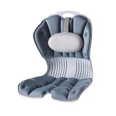 加大加高護腰坐墊 臀部支撐久坐不累 辦公開車通用, 大雲朵-北歐藍帶腰枕, 1件