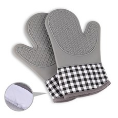 올라이프지 실리콘 냄비 오븐 장갑 양손 내열 주방 2P, 1세트, 그레이