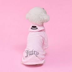 [2] Juicy Couture Bling Velour 애완동물 후디 - 핫핑크 - M/L - 소형견 또는 고양이를 위한 반려동물 후디, Pink, Hoodie XS/S (2-7 lbs.), 1개