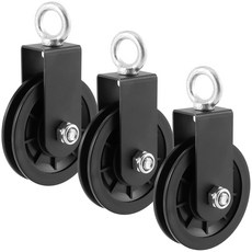 3팩 3.54인치90mm 풀리 시스템 케이블 무음 베어링 트랙션 휠 U자형 고정 브래킷이 있는 헤비 듀티 나일론 짐 360도 회전
