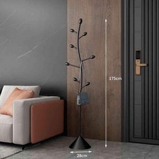 코너 스탠드 행거 침실 옷걸이 바닥형 공간 절약 의류 수납 랙, 안정적 블랙 (뿔 모양 베이스)