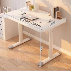 학습용 1인용 높이조절 서랍형 책상 학생용 자습 데스크 가정용 독서실 공부방 책상과 의자 세트, 화이트 고정 테이블 80x60