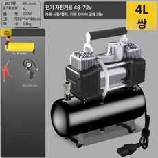 휴대용 에어펌프 압축기 장비 듀얼 기능 펌프 정비소용, 기본 색상, 48-72 이중 4L 타이어 압력계