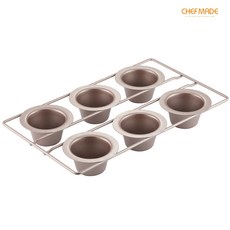 쉐프메이드 팝오버팬 서양 공갈빵팬 6잔, 37.9×22.3×4.9cm, 1개