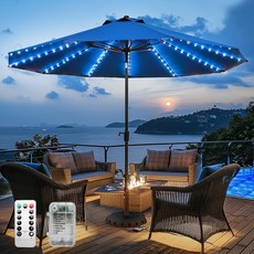 파티오 우산 조명 무선 120 LED 테이블 조명 리모컨 배터리 작동 방수 파라솔 스트링 7-11피트 야외 뒷마당 해변 장식용 (웜 화이트), Cold White, 1개