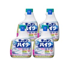 花王廚房三合一泡沫清潔劑補充瓶 除菌/漂白/消臭 強效去油汙垢 無刺激氣味 日本原裝現貨, 4個, 400ml
