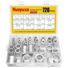 누펙소 720PCS 크러쉬 워셔 오일 배수 플러그 18사이즈 알루미늄 개스킷 구색 키트 자동차 엔진 워셔6 8 0 2 4 6