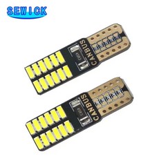 100pcs Canbus T10 W5W 194 501 자동차 LED 인테리어 악기 조명 전구 24SMD 폭 램프 흰색 12V/24V