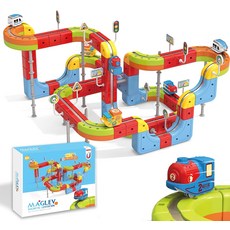 샤프크리에이션 전기 기차 세트 빌더블 큐브 트랙 인피니티 레이서 마그네틱 4-8세 용 STEM 장난감 68PCS, GDC-168