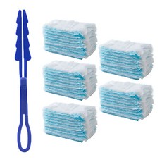 정전기 먼지털이 스틱+리필 50P 일회용 청소포, 1세트, 블루