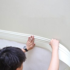 3D立體裝飾防撞踢腳板，環保材質，防撞耐磨，多色可選，DIY安裝簡便，保護牆角。, 5米【乳白色】寬9.8cm, 1個