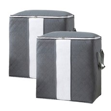 팔라리빙 옷 이불 정리 패브릭 케이스, 2개, 그레이