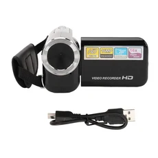 캠코더 16X 디지털 줌 1080P 손떨림 방지 USB 포트 1/4 인치 스레드 구멍 여행용 회전식 스크린, 01 China Mainland, 01 1080P