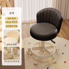 TixPra 메이크업 의자 가정용 컴퓨터 의자 화장대 회전 의자 네일 도르래 의자 등받이 오르내리기 무음, 블랙