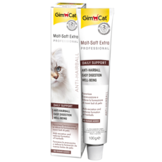 GimCat Malt-Soft Extra Professional 貓用化毛膏，無糖配方，促進消化，呵護腸道健康, 100g, 1條, ANTI-HAIRBALL/nEASY DIGESTION/nWELL-BEING