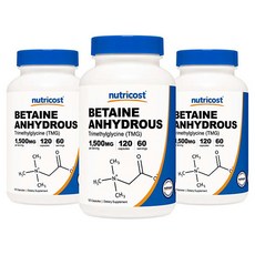 nutricost 甜菜鹼膠囊 1500mg, 120 件, 3個