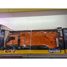 bruder 橘色垃圾車玩具，仿真模型，環保清潔系列，兒童玩具, 橘, 1個