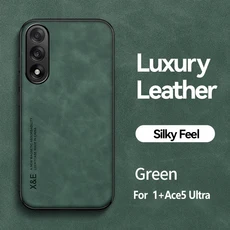 OnePlus Nord 5 ACE6 충격 방지 소프트 범퍼 커버용 고급 자기 양가죽 케이스, 03 원플러스 15, 01 green