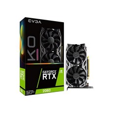 EVGA 06G-P4-2068-KR GeForce RTX 2060 KO 울트라 게이밍 6GB GDDR6 듀얼 팬 금속 백플레이트, KO Ultra, Dual Fan