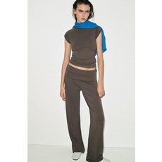 ZARA 자라 워시드 페이크 인터록 팬츠 - 밍크 120490