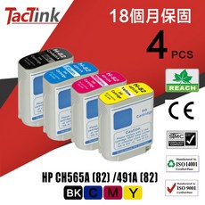 TacTink HP 82/CH565A 491A 相容副廠墨水匣 4入組合包, 1個