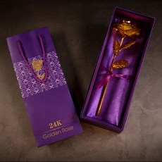 황금장미꽃 24K도금 골드장미 어버이날 부모님 생신 기념일 럭셔리선물, 장미본품+받침대, 1개