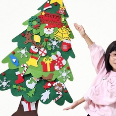 펠트지 DIY 아이방 펠트 크리스마스 트리 벽걸이 쓱템, 1개